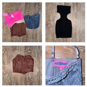 EDIKTED haul (4) pieces bustiers/crop tops/mini dress